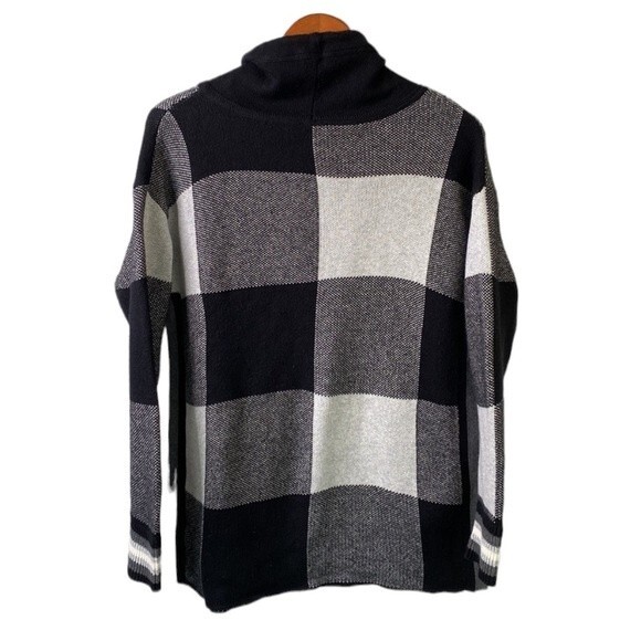 Talbots Drawstring Funnel Neck Pullover Sweater Top Checkered Long Sleeve Sz M - Picture 8 of 16